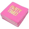 Blue Panda Party Time Napkins (Pink 50 Pack)