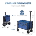 thumbnail image 5 of edx Collapsible Folding Wagon Cart, Lightweight Portable Garden Wagon with All-Terrain Wheels for Camping, Sports, Shopping, Blue, 5 of 8