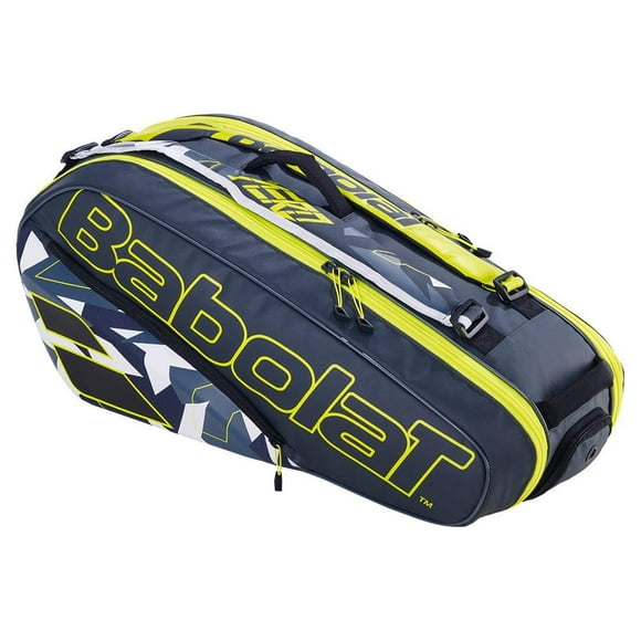 Bolsa de raqueta de tenis Babolat Pure Aero RHX6 gris/amarilla, paquete de 6
