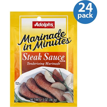 Adolph's Marinade in Minutes Steak Sauce Tenderizing Marinade, 1 oz, (Pack of
