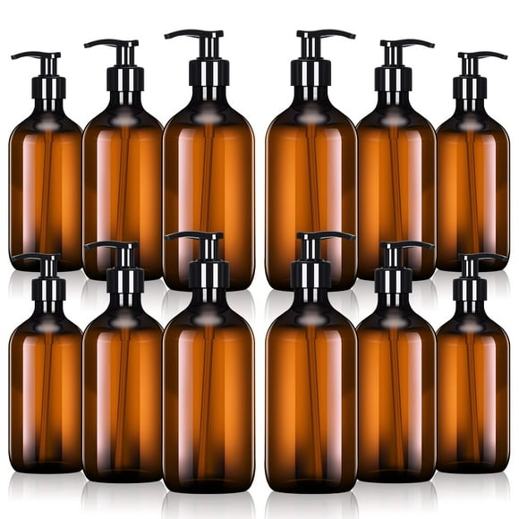 Botellas dispensadoras de jabón Tessco for you Amber, 500 ml (paquete de 12)