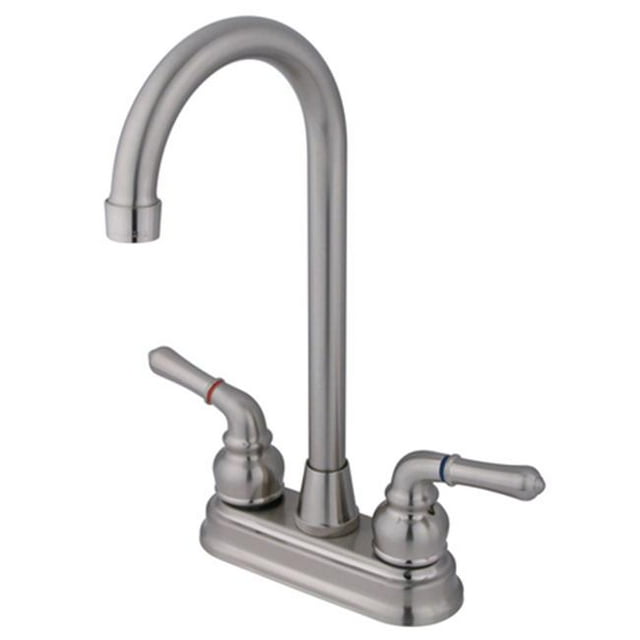 Kingston Brass KB498 Robinet de Barre Centrale de 4 Pouces - Nickel Satiné