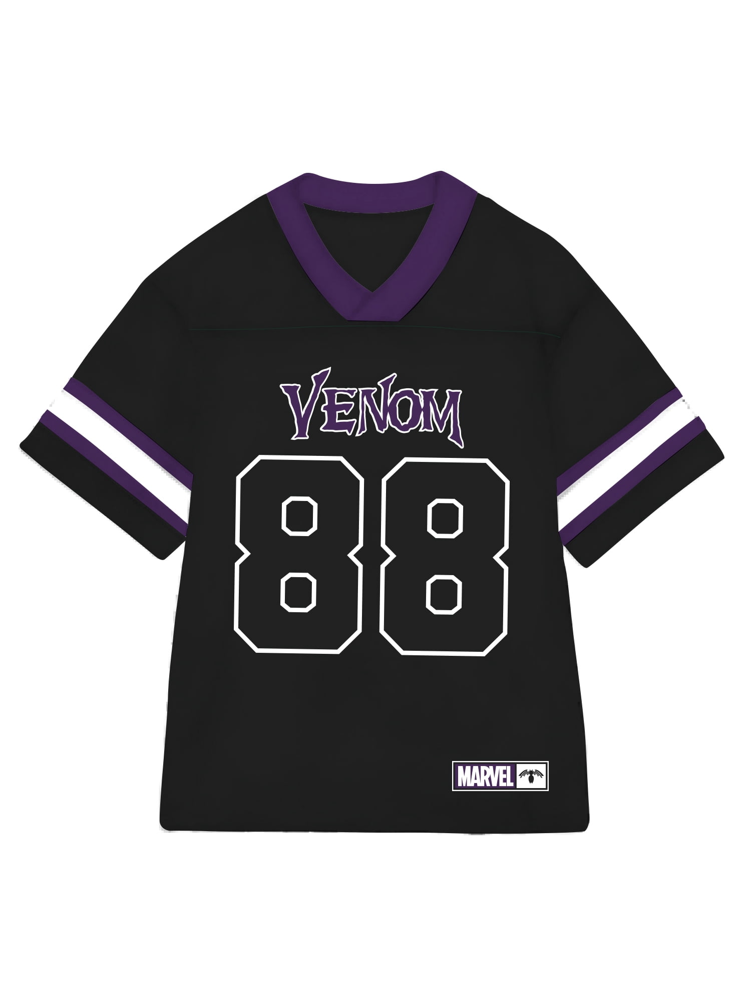Marvel Venom Boys’ Short Sleeve Athletic Jersey, Sizes 4–18