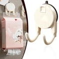 thumbnail image 3 of 2 Pcs Strong Suction Cup Hooks for Shower, Bathroom, Kitchen, Heavy Duty Hangers for Door Wreaths, Robe, loofah, Towel, Utensils, Removable Wall Hooks for Tile, Glass, Mirror （Beige）, 3 of 5