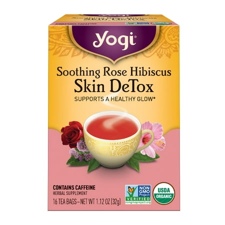 (3 Boxes) Yogi Tea, Soothing Rose Hibiscus Skin DeTox Tea, Tea Bags, 16 Ct, 1.12
