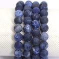 thumbnail image 2 of Bracelet Extensible Unisexe en Perles Rondes de 8 mm en Sodalite Bleue Givrée Mate Naturelle, 2 of 2
