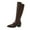 Brown, variant on KEGIRLOM Women's Fashionable And Casual Winter Long Straight Boots Solid Color Pointed Toe Side Zipper Heel Low Heel Knee-High Boots Brown 6