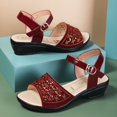 thumbnail image 2 of Sandalias de mujer, novedad de verano, sandalias de moda para mujer, sandalias de plataforma de lujo con cuña de tacón alto, sandalias cómodas con hebilla de una línea, Sandals36 Gao Jinjia LED, 2 of 2