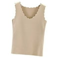 thumbnail image 1 of Sonducket Ropa interior térmica para mujer, chaleco sin costuras para Otoño Invierno, hogar, escuela, capa básica, Tops cálidos, ropa Camisetas sin mangas champán, 1 of 6