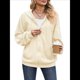 thumbnail image 3 of Sudadera con Capucha y Cremallera para Mujer, de Larga, Informal, de Gran Tamaño, con Bolsillos. Albaricoque M, 3 of 10