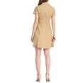 thumbnail image 4 of INSPIRE CHIC Women's Fit and Flare Collar Pocket Elastic Waist Mini Dress L Light Khaki, 4 of 9