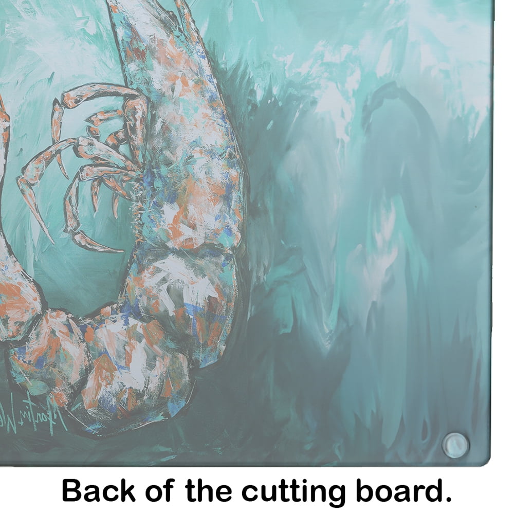 A Touch of Blue Shrimp Glass Cutting Board 12 in x 15 in
