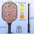 thumbnail image 3 of Pickleball Paddles Set Of 1, Fiberglass Surface, Animal, Leopard Print, 1 Paddle, 2 Balls & Bag, 3 of 5