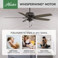 thumbnail image 3 of Hunter 60 inch Indoor Ceiling Fan with LED Lights - Ceiling Fan with Pull Chain, For Bedroom or Living Room, Standard Mount, No Remote, 5 Blades, Includes Bulbs - Dondra 52349, Noble Bronze, 3 of 12