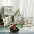 thumbnail image 6 of Vintage Christmas Throw Pillow Covers Set of 4, 3D Xmas Tree Santa Deer Snowman Cushion Cover, Christmas Themed Printed Pillowcase for Sofa Bed Couch Home Decor (15.75" x 15.75"), 6 of 10