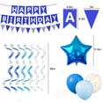 thumbnail image 3 of TickJOY Blue Happy Birthday Banner for Boys - Happy Birthday Decorations Set with Star Foil Balloons, Latex Balloons & Pennant Banner, Party Decorations for Boys Birthday, Teen Blue Parties, 3 of 6
