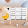 DUKE BABY Kids Toy Storage Organizer with Storage Bins, Toy Cabinets with Doors, Display Bookshelves and Toy Cart for Kids Playroom Bedrooms Age 1-12, Space Collection Large