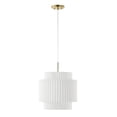 thumbnail image 4 of JONATHAN Y Boden 14.5" 1-Light Vintage Mid-Century Iron LED Pendant with Pleated Shade, Brass Gold/White, 4 of 8
