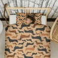 thumbnail image 3 of Retro Style Dachshunds Duvet Cover and Pillowcase Set for Single Bedding, Bedroom Accessories for Kids Teens, 3 of 5