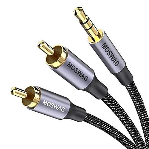 Adaptador de audio estéreo RCA MOSWAG de 3,5 mm macho a 2RCA macho