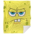 thumbnail image 2 of Spongebob Blanket, 50"x60" Spongebob Angry Face Silky Touch Sherpa Back Super Soft Throw Blanket, 2 of 5