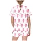 thumbnail image 4 of Odeerbi 2-12 Años Niños Niñas Pijamas de Verano de Satén Con Solapa de Muesca Camisas de Manga Corta Pantalones Cortos Conjunto de Pijama de Seda Con Estampado Suave, 4 of 5