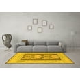 thumbnail image 3 of Ahgly Company Machine Washable Indoor Square Abstract Yellow Modern Area Rugs, 8' Square, 3 of 4