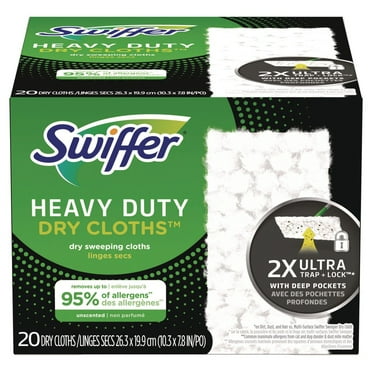 Swiffer 80314634 10.3 in. x 7.8 in. Heavy-Duty Dry Refill Cloths - White (80/Carton)