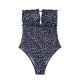 thumbnail image 5 of Traje de baño de una pieza para mujer Traje de baño con cordones y estampado floral azul,l Feliz Sencillez, 5 of 5