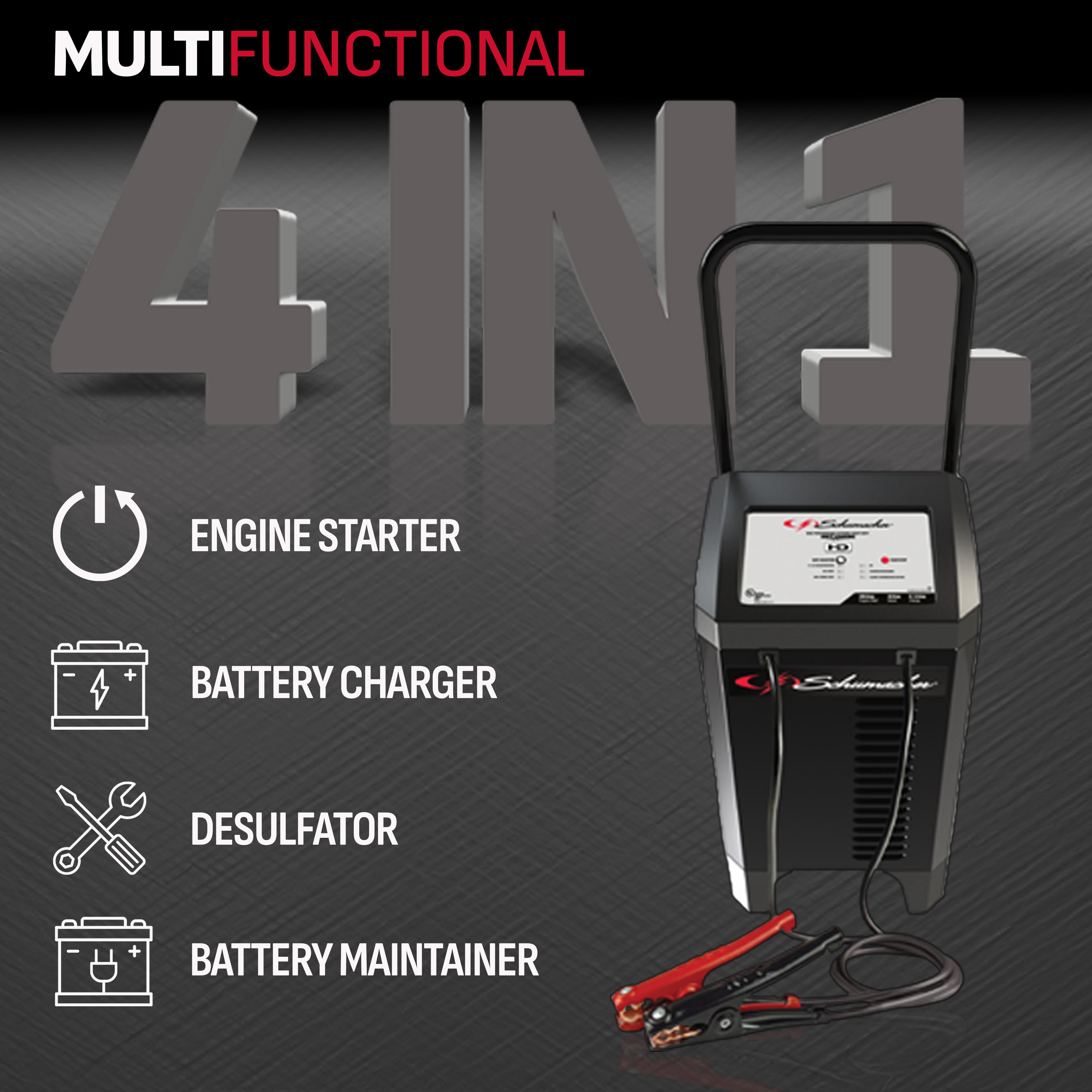 Schumacher Electric 6A Car Battery Charger and 200A Engine Starter, Maintainer, 40A Boost, 12V Sport, Auto, and Marine Batteries, SC1285