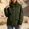 thumbnail image 5 of IUYRTFE Women's Hooded Windbreaker Jacket with Zipper and Snap Button Placket Lightweight Water Resistant Outdoor Coat for Hiking Travel and Daily Wear, 5 of 9