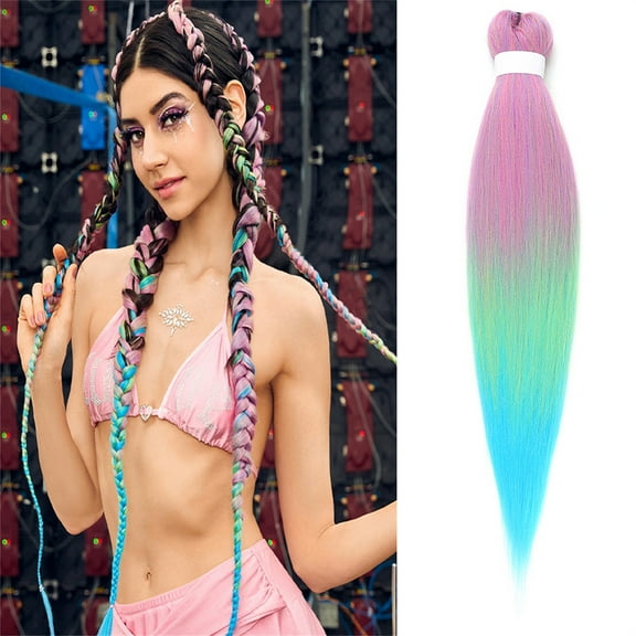 Braiding Hair Pre stretched Prestretched 26 inch Kids Ez Braid Twist Braiding Hair Extensions Knotless Synthetic Colored Hypoallergenic