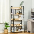 thumbnail image 2 of HOMCOM Modern 5-Tier Bookshelf Storage with Metal Frame Wooden Bookcase, 2 of 10
