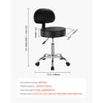 thumbnail image 2 of VEVOR Rolling Stool with Back Support and Wheels, 450 LBS Weight Capacity Round Rolling Stool Chair, Height Adjustable Thickened PU Leather Swivel Stool for Salon, Spa, Massage, Tattoo, Clinic,Black, 2 of 9