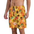 thumbnail image 2 of KLL Pumpkins And Sunflowers Men's Casual Summer Beach Shorts Hawaiian Shorts with Pockets-Small, 2 of 5