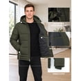 thumbnail image 6 of Heting Men's Winter Puffer Jacket with Hood Lightweight Quilted Coat Windproof Outerwear for Travel Daily Wear Army Green Large, 6 of 9