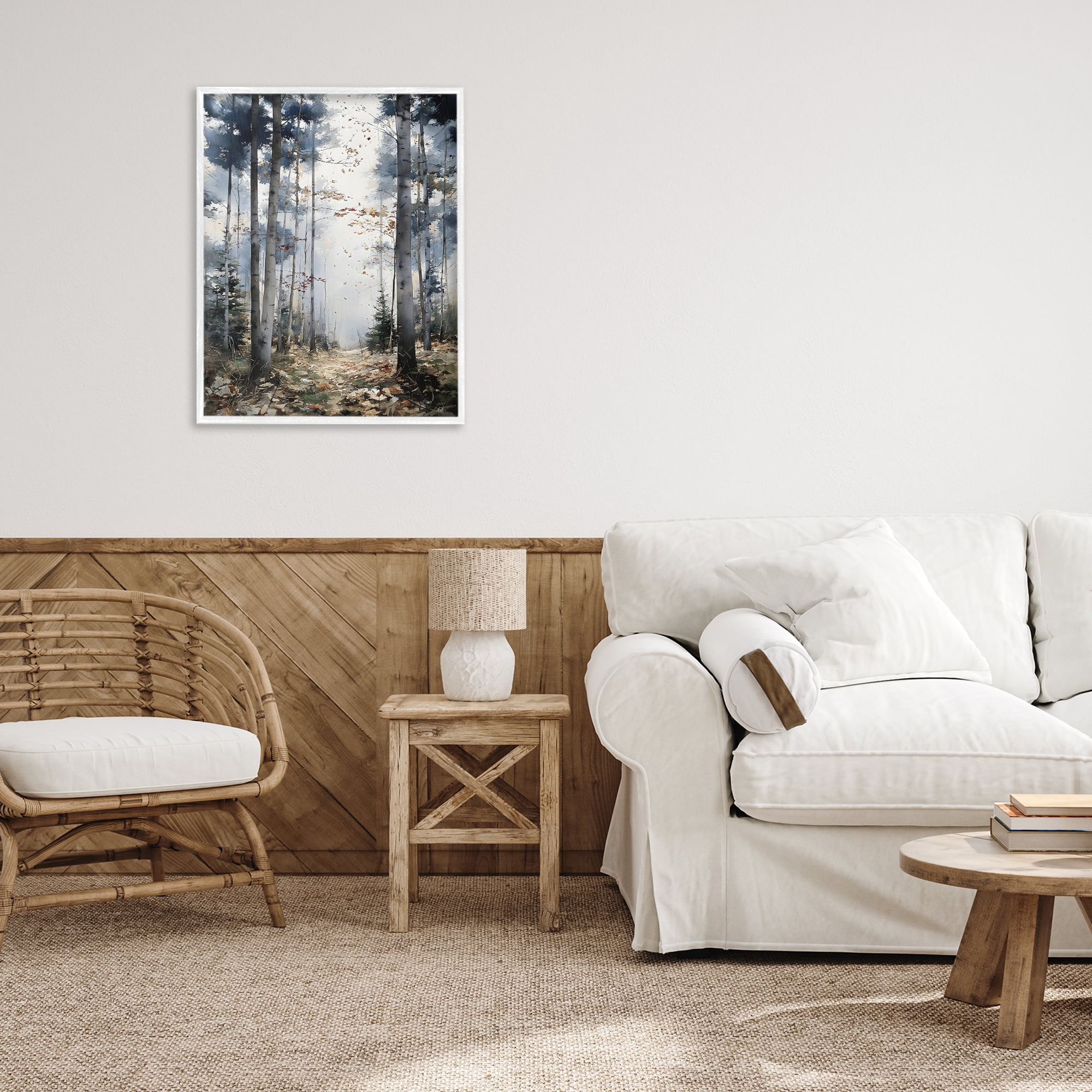 Stupell Industries Cold Woods Birch Forest White Framed Giclee Art, design by Franklyn Gregory