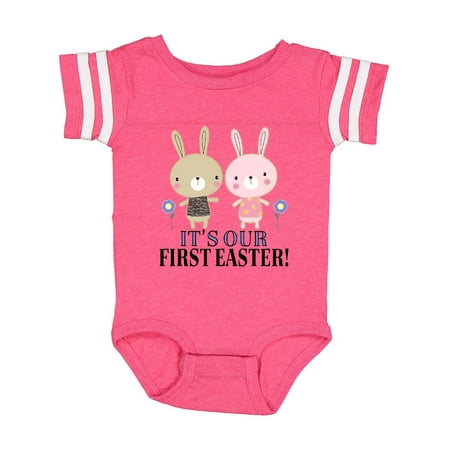 

Inktastic Twins First Easter Boy Girl Gift Baby Boy or Baby Girl Bodysuit
