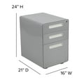 thumbnail image 6 of Flash Furniture Ergonomic 3-Drawer Mobile Locking Filing Cabinet with Anti-Tilt Mechanism and Hanging Drawer for Legal & Letter Files, Gray, 6 of 14