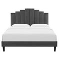 thumbnail image 5 of Modway Elise Twin Performance Velvet Platform Bed in Charcoal, 5 of 10