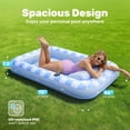thumbnail image 3 of SLOOSH Inflatable Tanning Pool Lounger Float, 70" x 46" Large Suntan Sun Tan Tub for Adults, Tanning Chair, Bed Blow up, Raft Lounge Floatie Blue Checker, 3 of 11