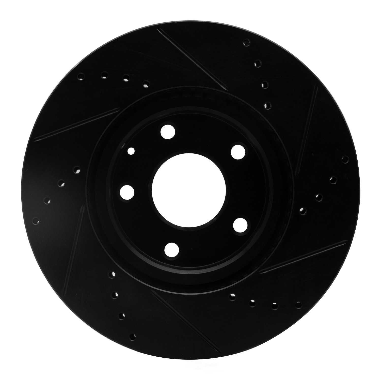 Dynamic Friction Company 633-80071L DFC Brake Rotor - Drilled And Slotted - Black