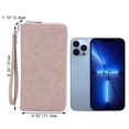 thumbnail image 4 of UTO Wallets for Women PU Leather Zip Around Clutch Purse Card Holder Large Capacity Ladies Phone Wristlet(Light Pink), 4 of 7