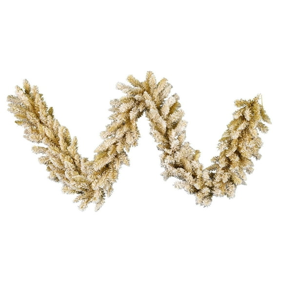 Vickerman 9' x 14" Frosted Gold Artificial Christmas Garland, Unlit