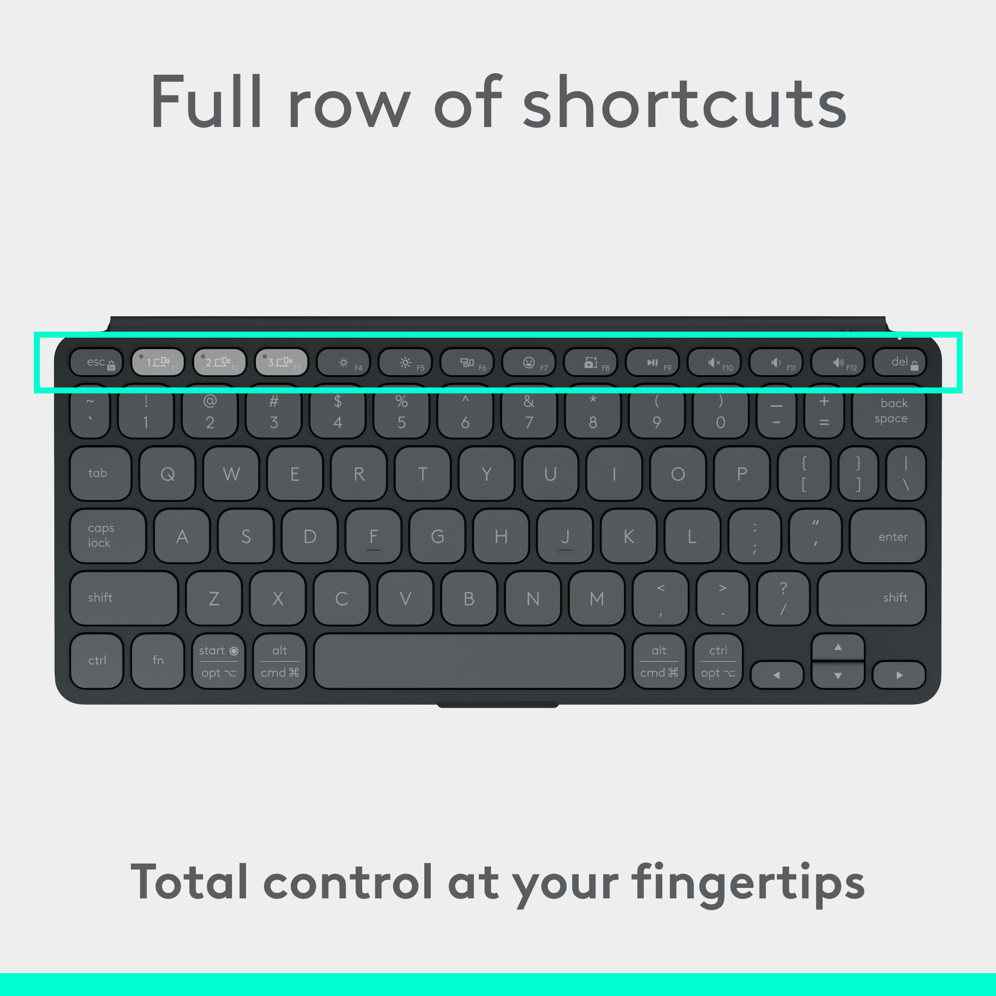 Logitech Keys-to-GO 2 Portable Bluetooth Tablet Keyboard with Built-in Cover, Slim & Compact Wireless Keyboard for Windows, Android, Linux, iPad, iPhone, Mac, Apple TV - Graphite