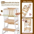 thumbnail image 2 of Kids Kitchen Step Stool Helper Baby and Toddler Multi-Function Step up Nursery Helper Stand with Safety Rail in Natural Bamboo, Strong and Lightweight (Black), 2 of 15