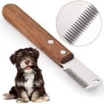 thumbnail image 1 of ZHAOCHENG Uds., cuchillo recortador de mano izquierda, cuchillo profesional para pelar perros con mango de madera ergonómico, 1 of 5