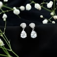 thumbnail image 3 of Rosec Jewels Certified Cubic Zirconia Drop Earrings for Women, AAAA Quality - with Jewelry Box, 14K White Gold, 3 of 8