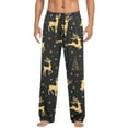 thumbnail image 3 of Mens Xmas Pjs Elastic Waist Christmas Print Holiday Casual Pants Bottoms Celebrating Xmas Gifts Loose Fit Mens Sleepwear Pajamas Black XXXL, 3 of 5