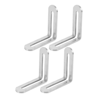 WORGEOUS 4Pcs Adjustable L Corner Brace with Slot Stainless Steel Angle L-Shape Brackets Support for Fixing Furniture